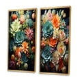 thumbnail image 3 of Designart "Serenity in Green and Black Succulents II" Succulent Framed Wall Art Set Of 2 - Multi-Color Floral Framed Canvas Set For Living Room Decor, 3 of 7