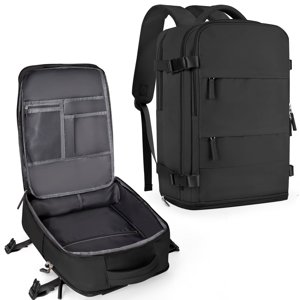 SYCNB Lightweight Water-Resistant Travel Backpack, Black