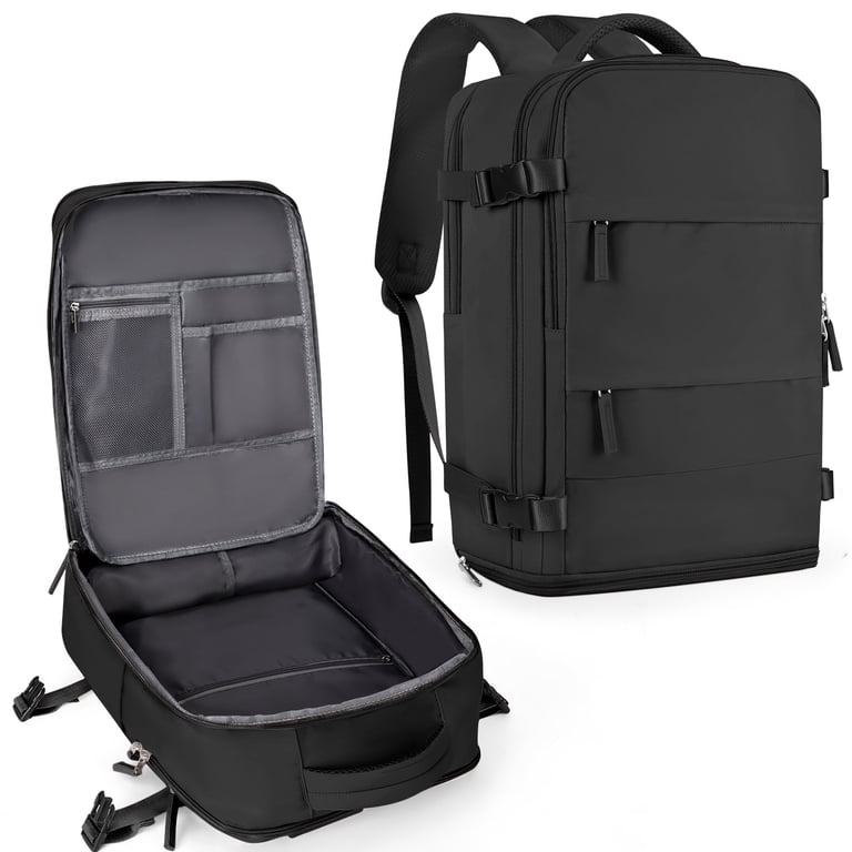 SYCNB Lightweight Water-Resistant Travel Backpack, Black photo 1