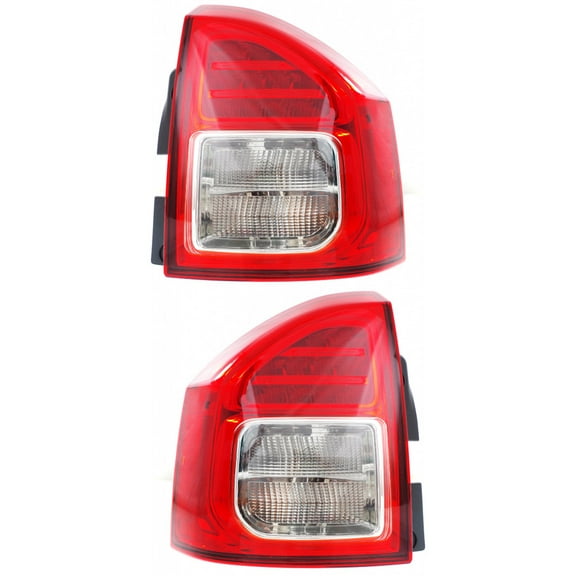 CarLights360: For 2011 2012 2013 Jeep Compass Tail Light Assembly Driver and Passenger Side | LED | DOT Certified w/Bulbs | CH2800197 CH2801197