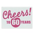 thumbnail image 1 of 60th Birthday Cutting Board, Drinking Party Theme with Happy Cheerful Words Phrase Print, Decorative Tempered Glass Cutting and Serving Board, Large Size, Hot Pink and White, by Ambesonne, 1 of 1