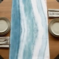 thumbnail image 5 of Ombre Blue Coastal Table Runner, Summer Ocean Beach Gradient Waves Beige Cotton Linen Table Runners 70 Inches Long, Dresser Scarf Runner for Dining/Kitchen/Coffee/TV Stands/Cabinets 13''x70'', 5 of 9