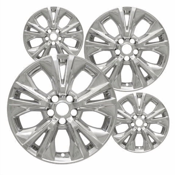 18 inch Chrome ABS Wheel Skins Set Compatible with 2014-2019 Toyota Highlander LE, XLE & Impostors for 75162 Wheel Series