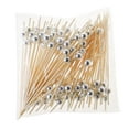 thumbnail image 1 of Pearl Bamboo Sticks Snack Fork Toothpicks Food Skewer Picks Gold Tableware 4.7in Strong And Sturdy 100PCS Dessert Tools, 1 of 5