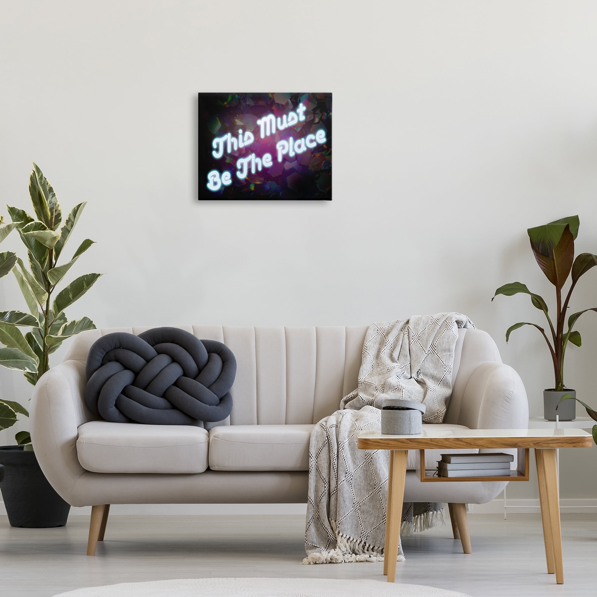 Stupell Industries This Must Be The Place Text & Numbers Painting Wrapped Canvas Art Print Wall Art, 20 x 16