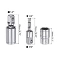 thumbnail image 2 of Uxcell 1/2" Drive 17mm Shallow Socket Swivel Joints Hex Shank Impact Driver Adaptor Set, 2 of 7
