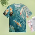 thumbnail image 4 of Lucky Koi Fish Lotus Leaf Women's T-Shirt Short Sleeve T Shirts Tops Tee Ladies Loose T, 4 of 6
