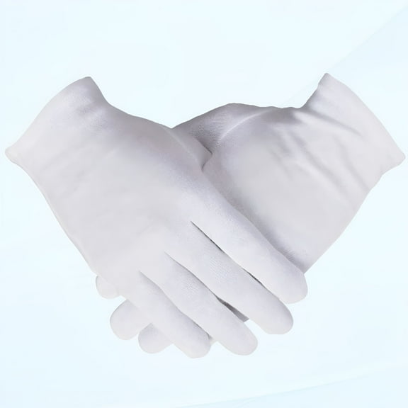 TELOLY 6 Pairs 100% Cotton Gloves for Women, White Archival Coin Jewelry Inspection Gloves