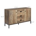 thumbnail image 3 of HOMCOM Buffet Industriel, Armoire de Rangement, Placard d'Accent Brun, 3 of 10