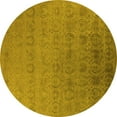 thumbnail image 1 of Ahgly Company Indoor Round Oriental Yellow Industrial Area Rugs, 7' Round, 1 of 4