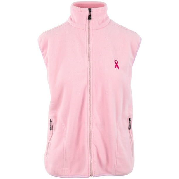 CUSA Solid Pink Ribbon Women’s Fleece Vest