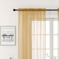 thumbnail image 5 of Woven Trends Crystal Sheer Voile Curtain Panels - Solid Rod Pocket Window Treatments with Light Filtering Sheers for Living Room, Bedroom Drapes 2-Pack Panels, 52"W x 84"L, Gold, 5 of 5