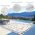 thumbnail image 3 of Spring Floral Outdoor Rug for Patio/Deck/Porch, Non-Slip Large Area Rug 5 x 7 Ft, Pink Flowers Black White Plaid Pastoral Indoor Outdoor Rugs Washable Area Rugs, Reversible Camping Rug Carpet Runner, 3 of 8