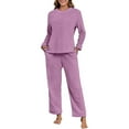 thumbnail image 4 of Delayuji Women's Pajamas Sets Winter Soft Fleece Warm Pajamas Set Flannel Pajamas Sets Loungewear Sleepwear Winter Outfits, 4 of 6