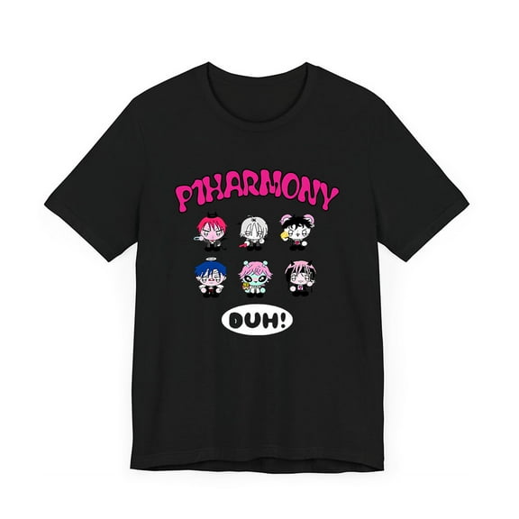 P1Harmony Merch DUN Cartoon illustration T-shirt Fashion Men Women Short Sleeve Casual Graphic Tee