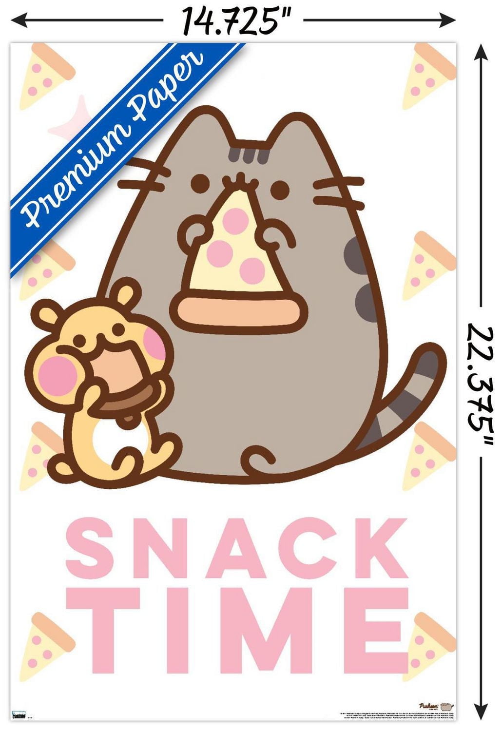 Pusheen - Snack Time Wall Poster, 14.725" x 22.375" Framed