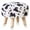 Cow Color, variant on Tcbosik Faux Rabbit Wool Upholstered Ottoman, 14 inch Round Footstool with Solid Wood Legs, Modern Footrest for Living Room, Bedroom, Hallway, Easy Assembly, Black
