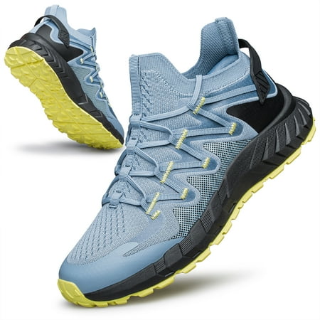 Men s Walking Shoes Hands Free Slip On Sneaker Strap Running Tennis Shoes for Flat Feet Plantar Fasciitis Workout Shoes Sky Blue Size 11