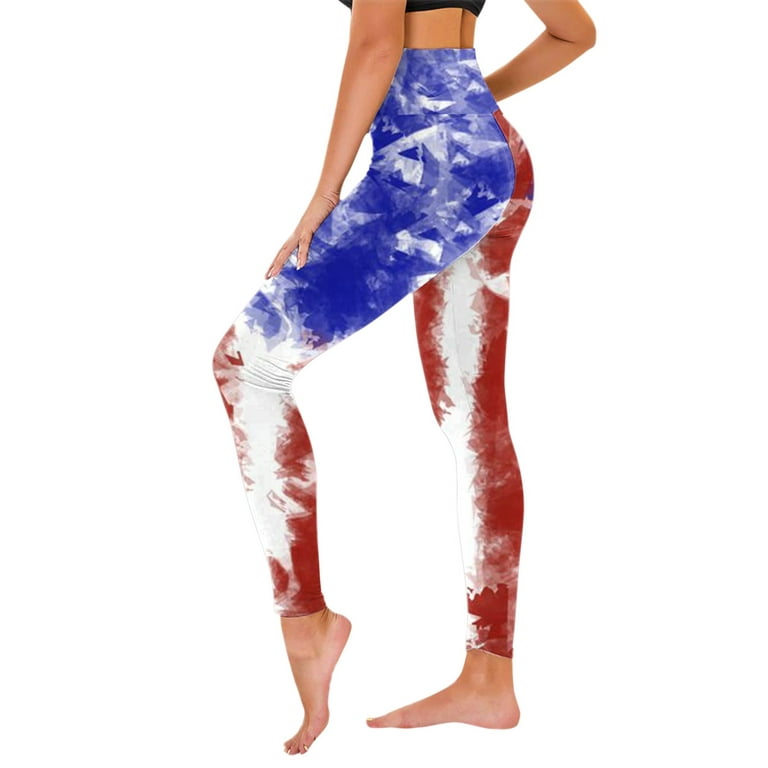 xinqinghao yoga leggings for women independence day for women's american  4th of july print leggings hight waist pants for yoga running pilates gym