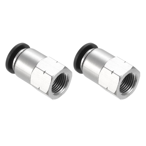 Uxcell 2 Pcs 8mm OD Tube to 1/8 Inch NPT Female Thread Push to Connect Fittings