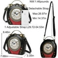 thumbnail image 4 of Baguery PVC Clock Shaped Crossbody Bag - Waterproof Adjustable Shoulder Purse for Women, 4 of 7