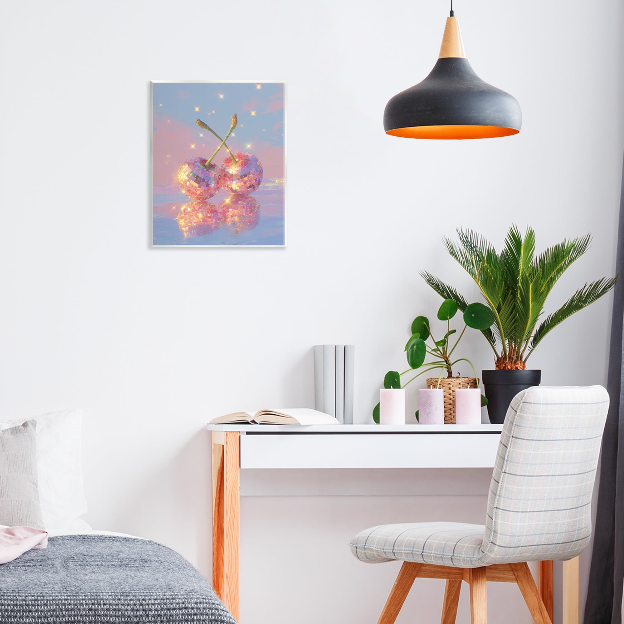 Disco Cherry Reflection Wall Plaque Art, design by Ziwei Li