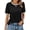 Black, variant on Dressy Women Tops Crewneck Blouses for Women Striped Colorblock Short Sleeve Shirts Casual Summer Tops