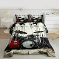 thumbnail image 2 of Homewish Cartoon Guitar Drum Bedding Comforter Set, Pop Hip Hop Music Twin Comforter Sets, Teens Kids Boys Girls Reversible Bedding Set, Luxury Bedroom Decor, 2 Pieces, 2 of 8