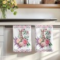 thumbnail image 7 of Easter Bunny Roses Kitchen Towels Set of 3, Pink Floral Spring Botanical Absorbent Dish Towels for Kitchen, Microfiber Hand Towel, Quick Drying Tea Towel for Cleaning Decorative Dishcloths, 7 of 7
