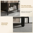 thumbnail image 6 of VNN Small Bathroom Vanity with Sink - 24 Inch Vanity with Sink, Freestanding Cabinet with Open Shelf, Modern Iron Wood Bathroom Cabinet with Countertop Tempered Glass Vessel, Grey, 6 of 9