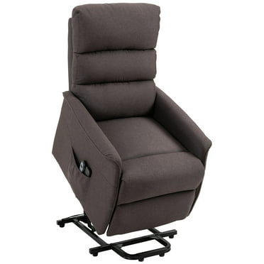 Electric Power Lift Recliner Chair For Elderly, Fabric Lift Chair With Remote Control, Side Pockets For Living Room, Brown