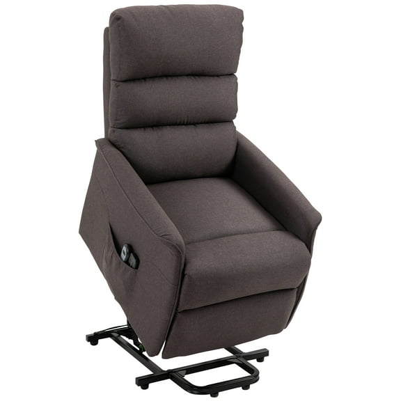 CoSoTower Electric Power Lift Recliner Chair for Elderly, Fabric Lift Chair with Remote Control, Side Pockets for Living Room, Brown