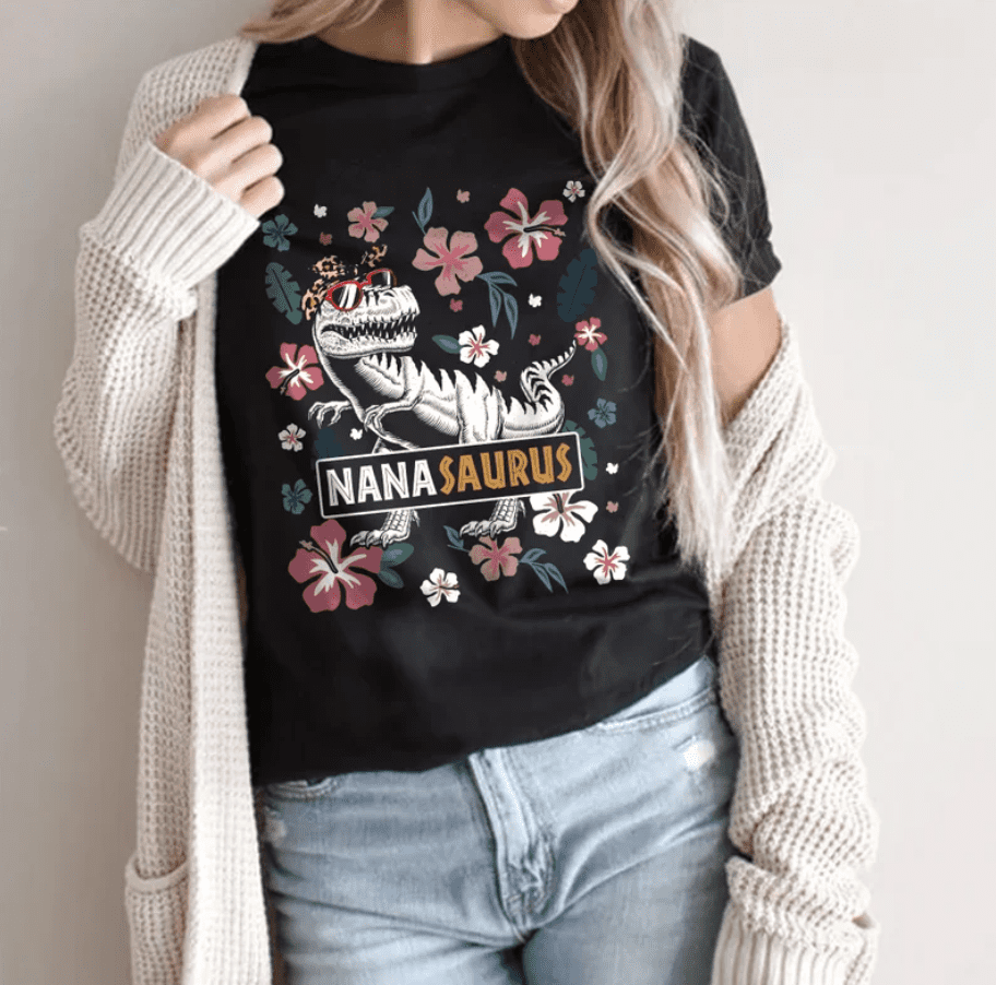 T-Shirt, Vintage Mama Dinosaur Shirt 