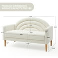 thumbnail image 3 of Relax & Rejuvenate Vibrant Linum Linen Upholstered Rainbow 3-Seater Armchair Loveseat, Cream, 3 of 10