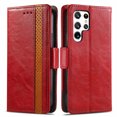 thumbnail image 3 of Case for Samsung Galaxy S22 Ultra 5G Cover Leather Wallet Folio Case Book Design Flip Magnetic Closure - Red, 3 of 5