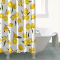 thumbnail image 4 of Yellow Lemon Fruit Flowers White Pattern Shower Curtain 72"x84" ,Bathroom Decorative Shower Curtains Set with 12 Hooks,Modern Waterproof Washable Shower Curtain, 4 of 6