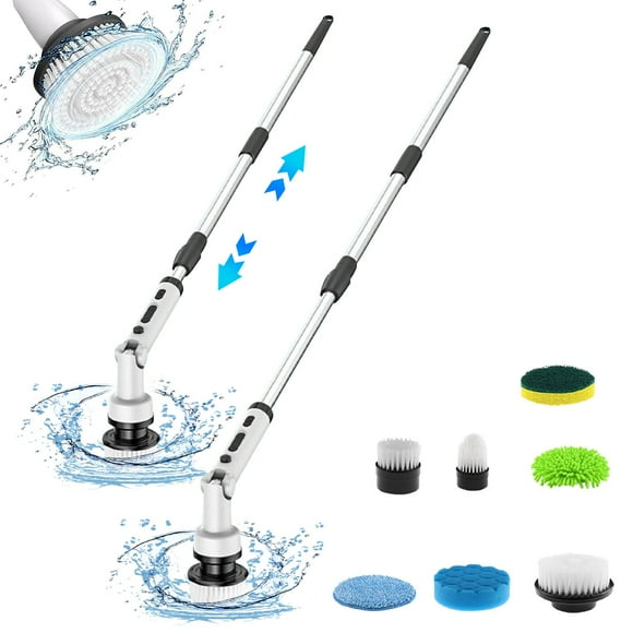 LSLJS Multi-functional Foldable Rotating Handheld Long Handle Electric Cleaning Brush Dead-end Cleaning Kitchen Bathroom, Cleaning Brush