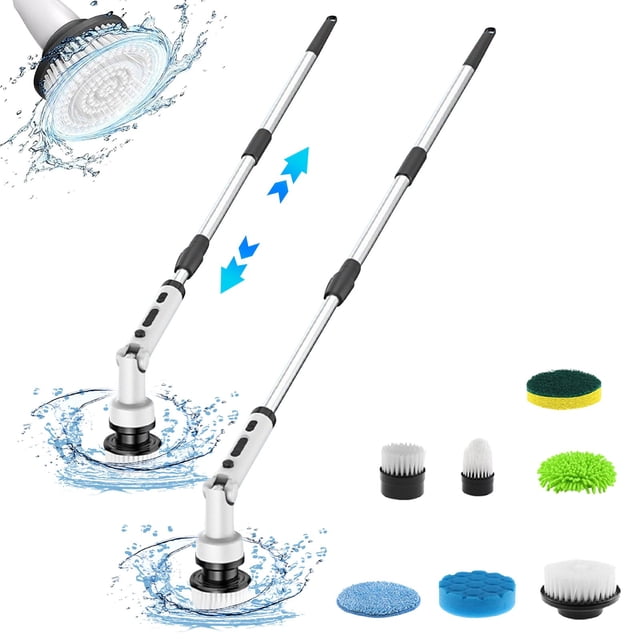EGNMCR Multi-functional Foldable Rotating Handheld Long Handle Electric Cleaning Brush Dead-end Cleaning Kitchen Bathroom cleaning brush