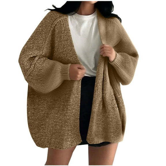 Fnooota Womens Cardigan Sweaters, Lightweight Casual Open Front Loose Fit Cardigans for Women Rose Gold Size S-2XL