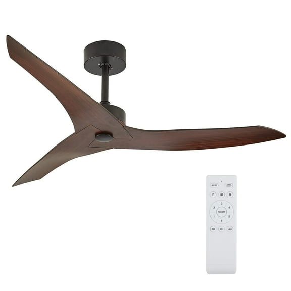 52" Outdoor Ceiling Fan Without Light with Remote ,3 ABS Blades Farmhouse Ceiling Fan 6-speed Reversible for Living Room, Bedroom, Kitchen