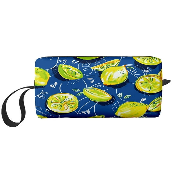 Cosmetic Makeup Bag Lemon Pattern For Women Small Toiletry Receive Bags Travel Purse Portable Pencil Case Pouch Storage Organizer