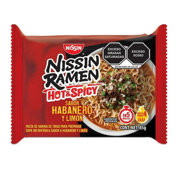 Ramen Nissin sabor habanero y limón 85 g