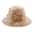thumbnail image 3 of CAIXIA Derby Hats for Women 2026 Organza Veil Feather Tea Party Hats for Women Church Hats Wide Brim Fascinator Hat Weddings Hats, 3 of 8