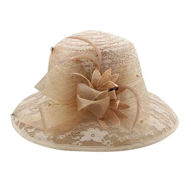 Sombrero de sol de encaje y malla con flores para mujer: ala ancha plegable, protección UV para la playa, la jardinería y los viajes