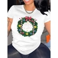 thumbnail image 1 of Camisetas gráficas para mujer, de manga corta, de algodón, para verano1pc Women'S Casual Christmas T-Shirt, Merry Xmas Print, Round Neck Short Sleeve, Stretchy Polyester Knit Fabric, Lightweight Hol, 1 of 7