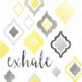 thumbnail image 3 of Gango Home Decor Lovely White & Grey Medalion Patterned "Inhale" & "Exhale" Set; Two 12x12in Art Prints in Brown Frames, 3 of 5
