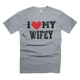 thumbnail image 5 of Mens Valentine's Day T-shirt I Love My Wife Shirt Gift From Wife Shirt For Hubby Gift For Husband (3X-Large Navy Blue), 5 of 6