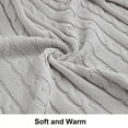 thumbnail image 3 of Organictune Cotton Cable Knitted Throw Blanket, Lightweight and Breathable Soft Blanket for Sofa and Bed, 60" x 80", Silver Gray, 3 of 5