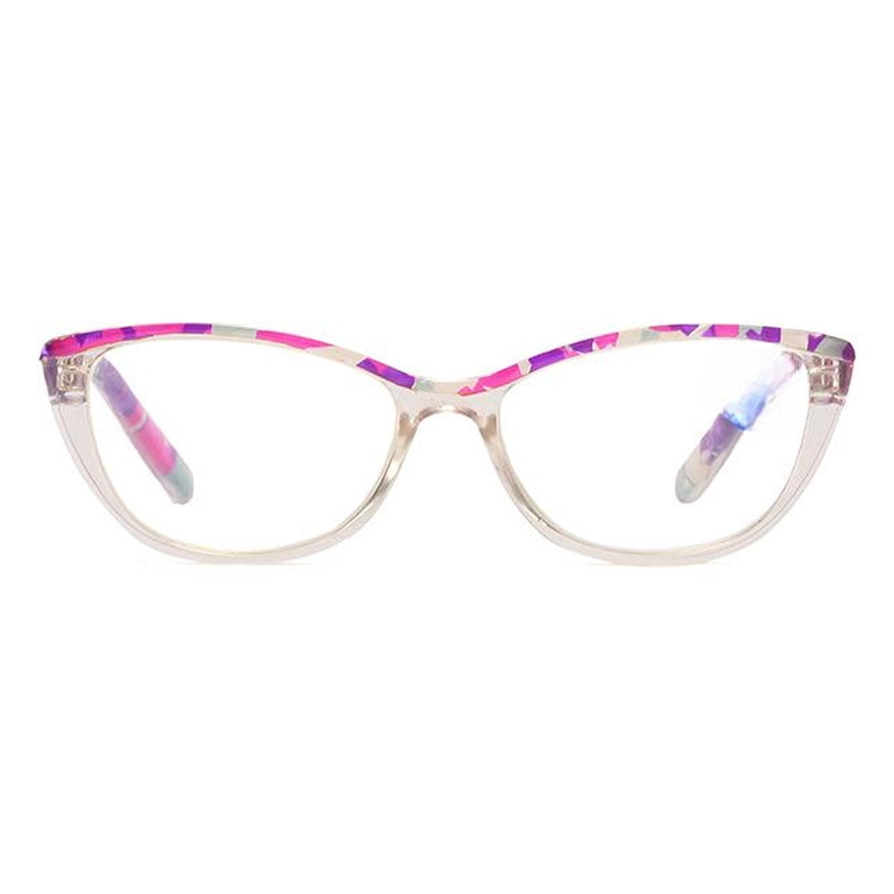 Fashion Reading Glasses Women HD Anti-Blue Light Presbyopia Glasses, Purple Cat Eye Presbyopic Glasses Spring Hinge Readers +2.50