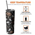 thumbnail image 6 of 20oz Vintage Halloween Pattern Skinny Tumblers Stainless Steel Tumbler with Lid and Straw,Vacuum Insulated Double Wall Travel Tumbler Cups with Cleaning Brush for Coffee,Tea, 6 of 6